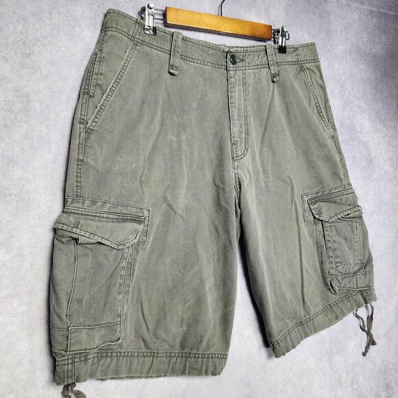 Lucky Brand Shorts Mens 33 Gray Cargo Utility Pockets Drawstring 80318 Summer - Picture 7 of 15
